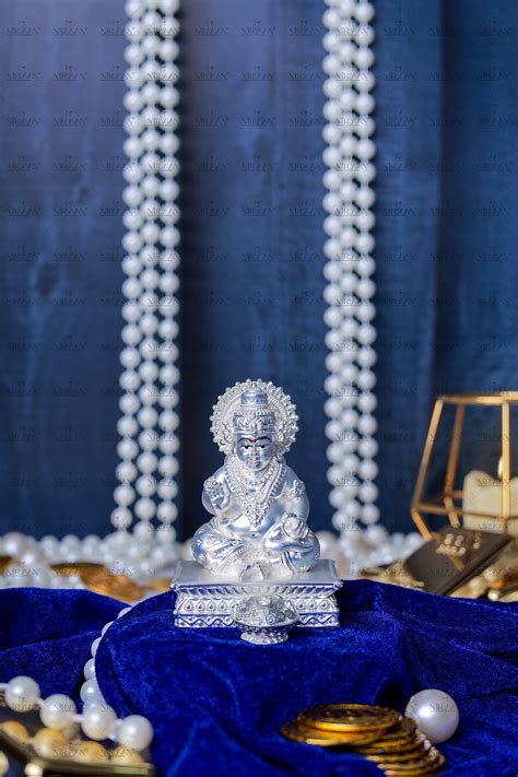 Pure Silver Plated Kuber Ji Idol With Mangoose | Wealth & Prosperity S ...