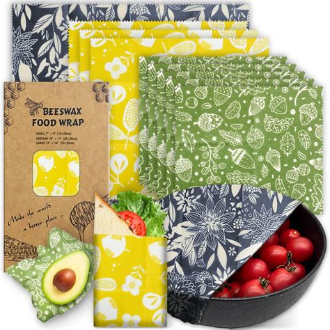 Amazon.com: Beeswax Wrap, Beeswax Wraps For Food, Organic, Sustainable ...