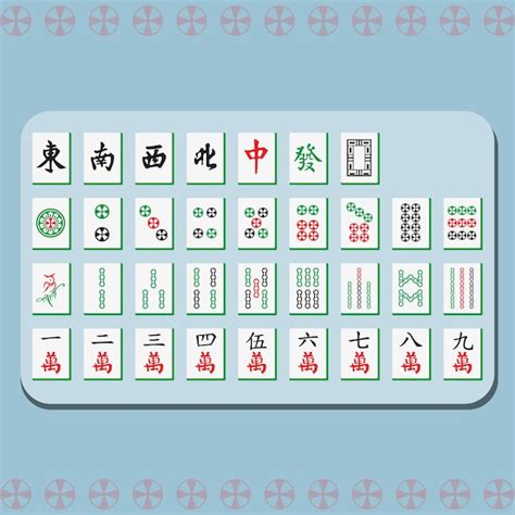 Mahjong set solitaire tile chinese classic vector | Premium Vector