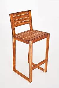 Genuine Decor Simple Wooden bar Stool | Wooden Bar Chair | Kitchen High ...