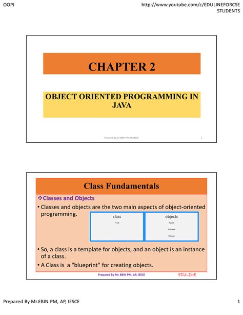 Module-2-chapter-2 oops in java - STUDENTS CHAPTER 2 OBJECT ORIENTED ...