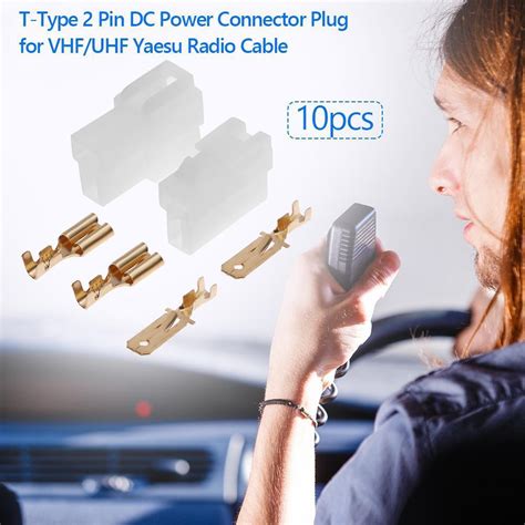10 Sets DC Power Connector Plug T-Type 2 Pin Male Female Wiring Adapte ...