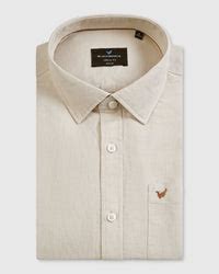 Buy Salmon Natural Linen Shirt Online in India