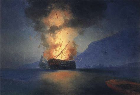 Exploding Ship (1900) by Ivan Aivazovsky – Artchive