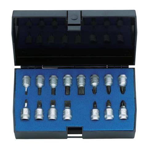 GEDORE INS 20 PM Screwdriver bit Socket Set 1/4" 15 pcs in-is-PH-PZ ...