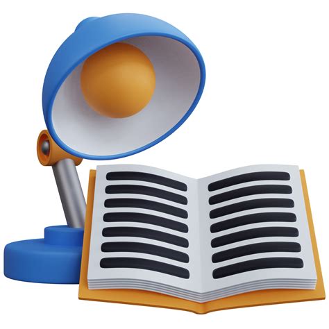 Free 3d rendering table lamp and open book isolated 12303641 PNG with ...