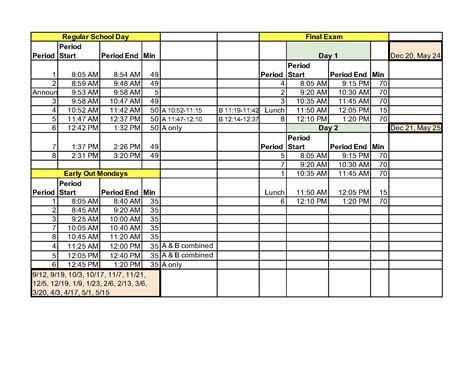 Bell Schedules | Centennial High School