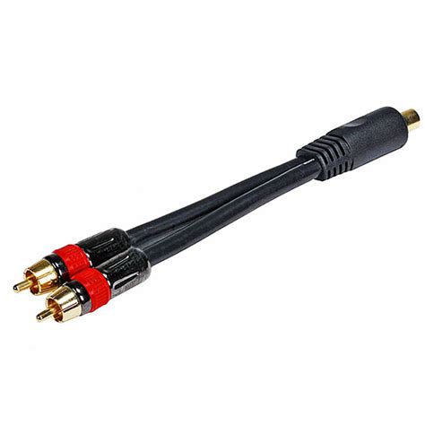 RCA Male to 2 RCA Female Connector Splitter Adapter Coupler for Stereo ...