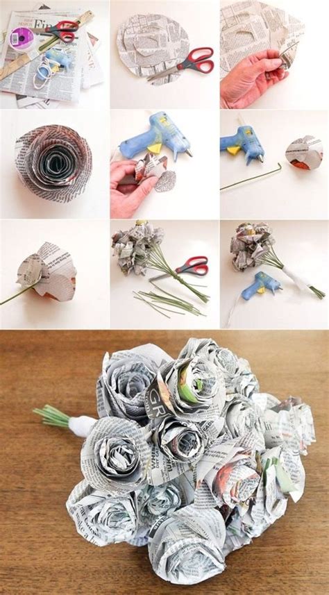 Image result for Newspaper Flower Tutorial