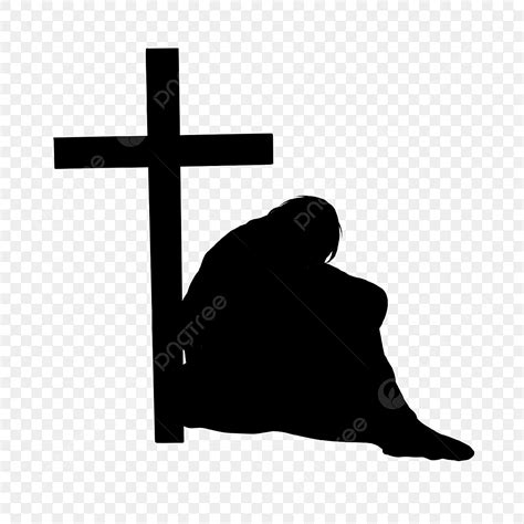 Jesus Carrying Cross Silhouette PNG Free, Jesus Silhouette Black Cross, Jesus, Silhouette, Black ...