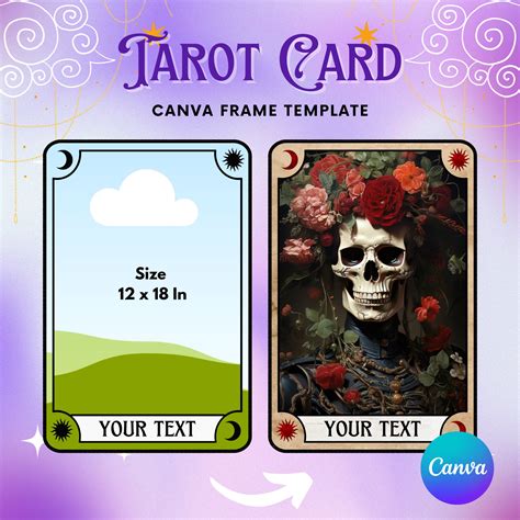 Tarot Card Canva Frame Editable Template Create Fill Your Own , Add ...