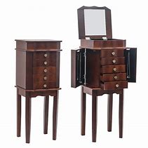 Image result for Standing Jewelry Armoire Drawer with Mirror