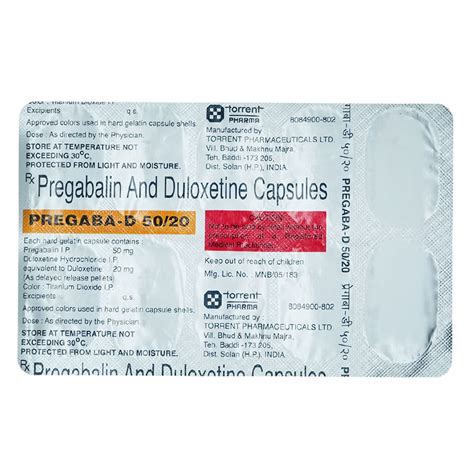 Pregabid D 50/20 Capsule 10's Price, Uses, Side Effects, Composition ...