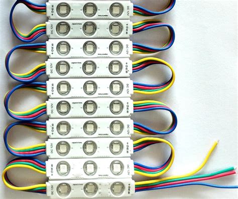 Buy Steko {10 Pieces) RGB 3 Color 3 Led Optical Module Strip 5050 SMD ...