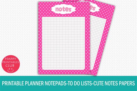 Printable Planner Notepads-Notes Paper Graphic by Happy Printables Club ...
