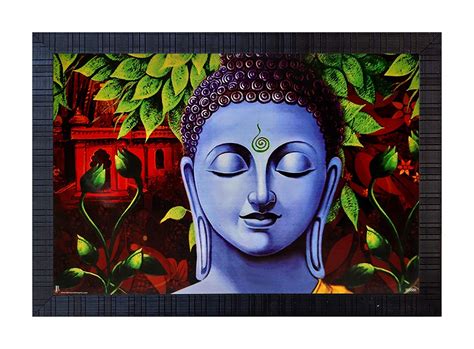 Shree Handicraft Poster of Lord Buddha Painting Photo Frame Painting ...