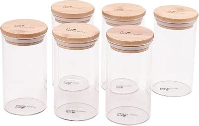 Buy UMAI Pack of 6 Kitchen Containers Set Glass Jars with Printed ...