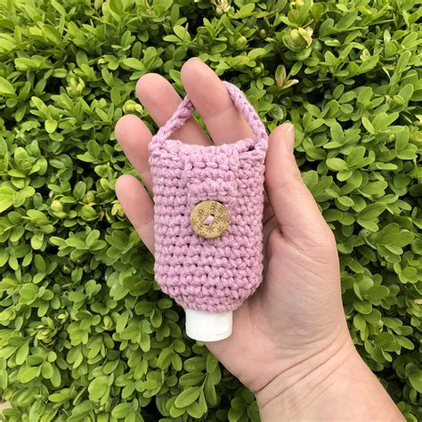 Hand Sanitizer Holder, Hand Sanitizer Cozy, Crochet Cotton Hand ...