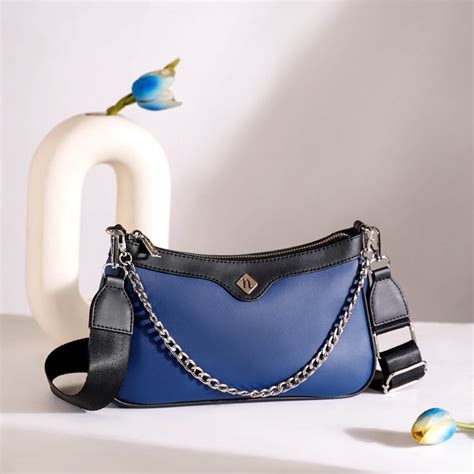 Lusso Blue Sling Handbag Online - Premium Shoulder Bag | Nestasia