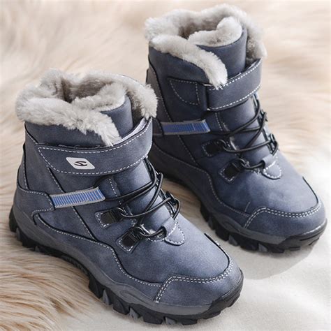 Tanleewa Boys Snow Boots, Faux Fur Lined, Waterproof Winter Boots, Size ...
