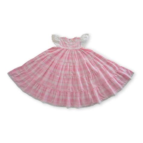 Buy Soleilclo Girls Nightgown In Pink Check Cotton And Lace ...