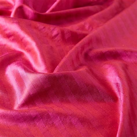 Raspberry Stripe Patterned Silk Shawl |Ipekevi