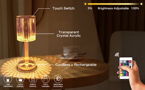 Buy smars® Crystal Table Lamp Touch & Remote Control Dimmable Romantic ...