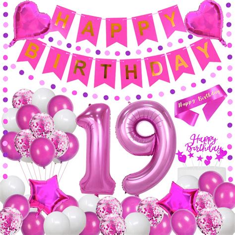 Rose RED 19TH Birthday Party Supplies Rose Red Theme Happy Birthday ...