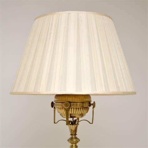 Antique French Brass and Marble Floor Lamp For Sale at 1stDibs