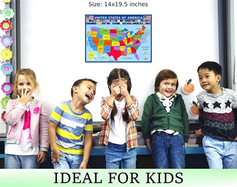 3DLearningLLF Educational USA Map with State Flags Poster - India | Ubuy