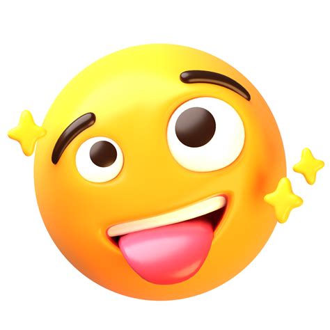 Joking face 3D Emoji Icon 29239944 PNG