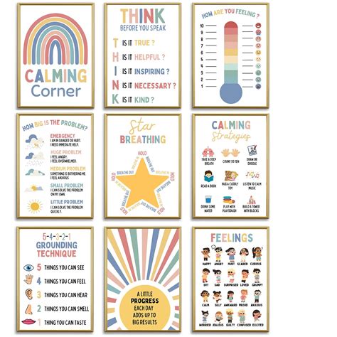 Calming Corner Classroom Posters Feelings Wheel Chart And Emotions ...