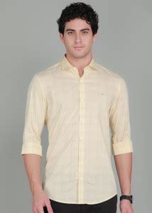 PETER ENGLAND Men Checkered Formal Yellow Shirt - Buy PETER ENGLAND Men ...