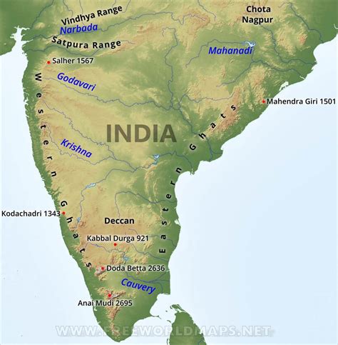 Deccan Plateau In India Physical Map : The deccan plateau is a large ...
