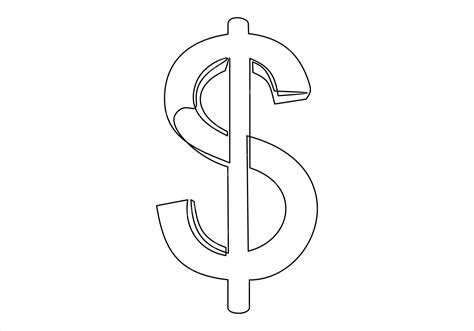 Premium Vector | Dollar sign continuous one line drawing art money ...
