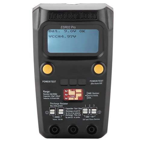 Inductance Meter Large LCD display SMD Component Meter Capacitor Tester ...