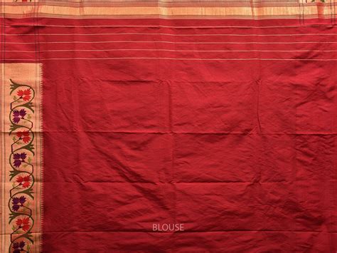 Red Paithani Silk Handloom Saree with Aashavali Border Design p0496 ...