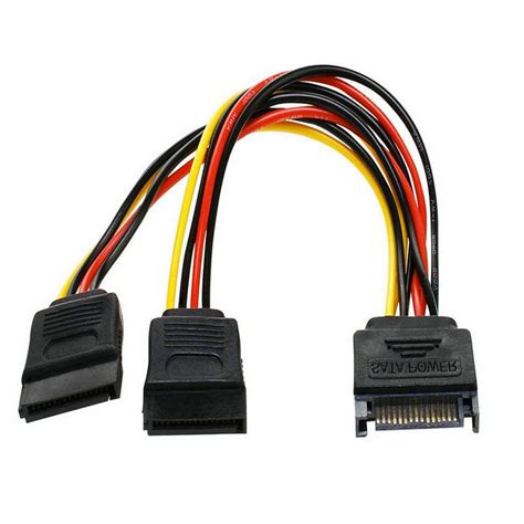Zaharov SATA Power Y Splitter Cable, 2-Pack, 7 Inch, 15 Pin Male to ...
