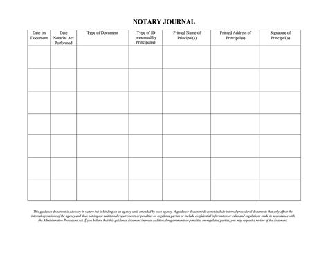 Notary Journal (Notary Log Sheet) – Document Template