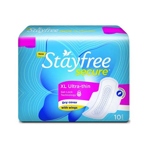 Buy Stayfree Secure XL Ultra Thin Sanitary napkins with Wings (10 Count ...