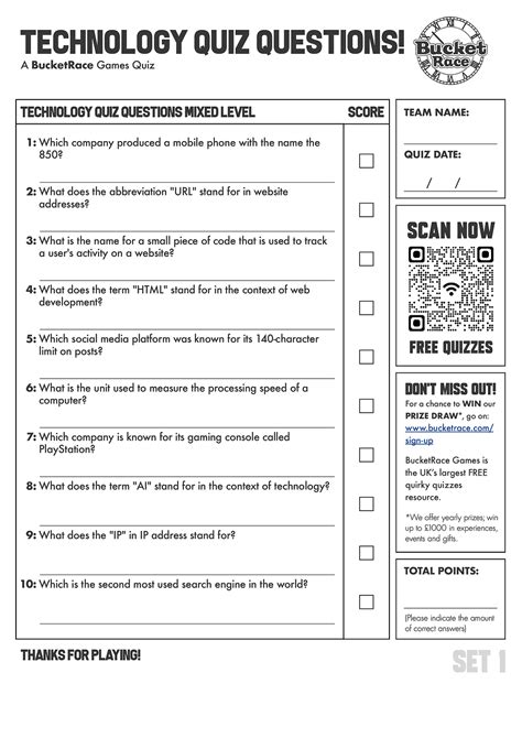 Technology Quiz Questions and Answers - Worksheets Library