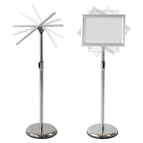T-SIGN Adjustable Pedestal Poster Stand Aluminum Snap Open Frame for 11 ...