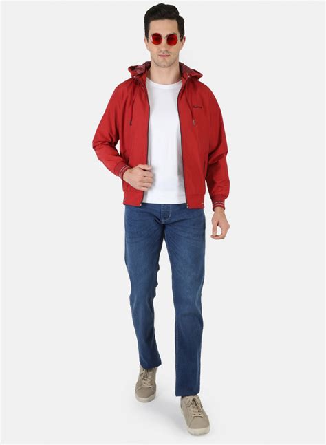 Buy Men Red Solid Jacket Online in India - Monte Carlo