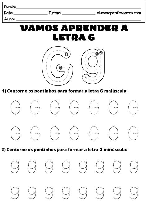 Atividades com a Letra G para imprimir | Alunos e Professores