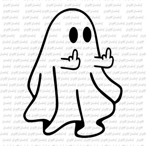 Halloween Svg, Png, Ghost Middle Finger Svg, Png, Halloween Svg File ...