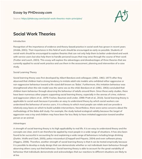 Social Work Theories - PHDessay.com