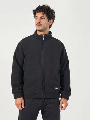 Buy Styli Black High Neck Faux Fur Lining Fleece Jacket (S) Online