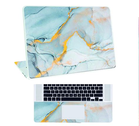 Inkykart Marbel D2 Top+Wrist Pad Vinyl Laptop Skin/Sticker/Cover for 14 ...