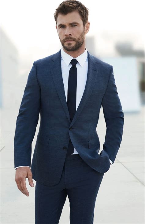 Navy Suit with a White Shirt and Black Tie in 2023 | Navy suit blue ...