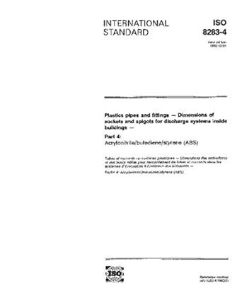 ISO 8283-4:1992, Plastics pipes and fittings - Dimensions of sockets ...